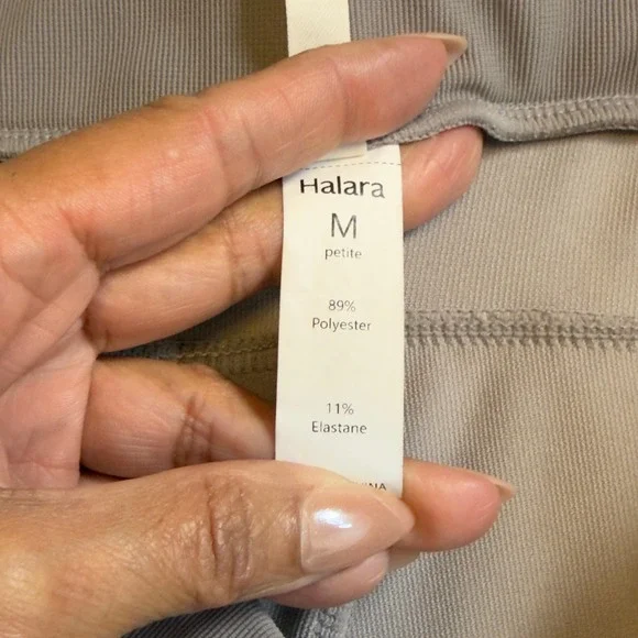 Halara Wide Leg Size M Pleated Trousers High Waist Flowy Dress Pants Taupe Grey - Picture 9 of 11